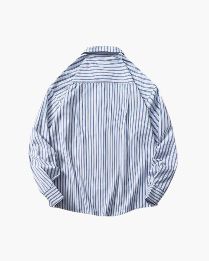 Comfortable Oversized Striped Cotton Shirt for Men - Modern Relaxed Fit Style
