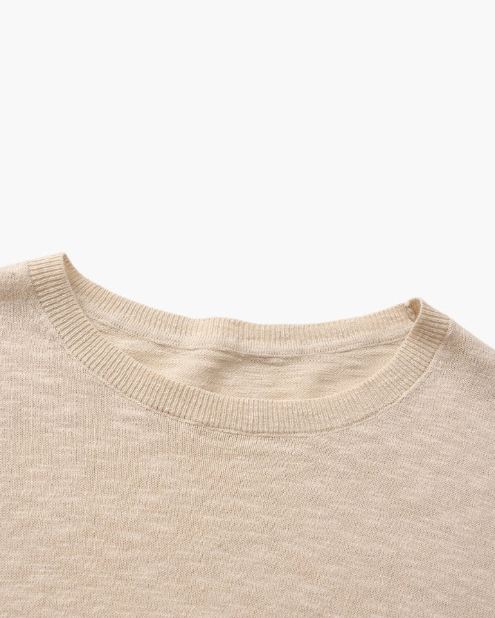 Premium Linen Cotton Blend Crewneck Tee: Soft, Breathable, Versatile Style
