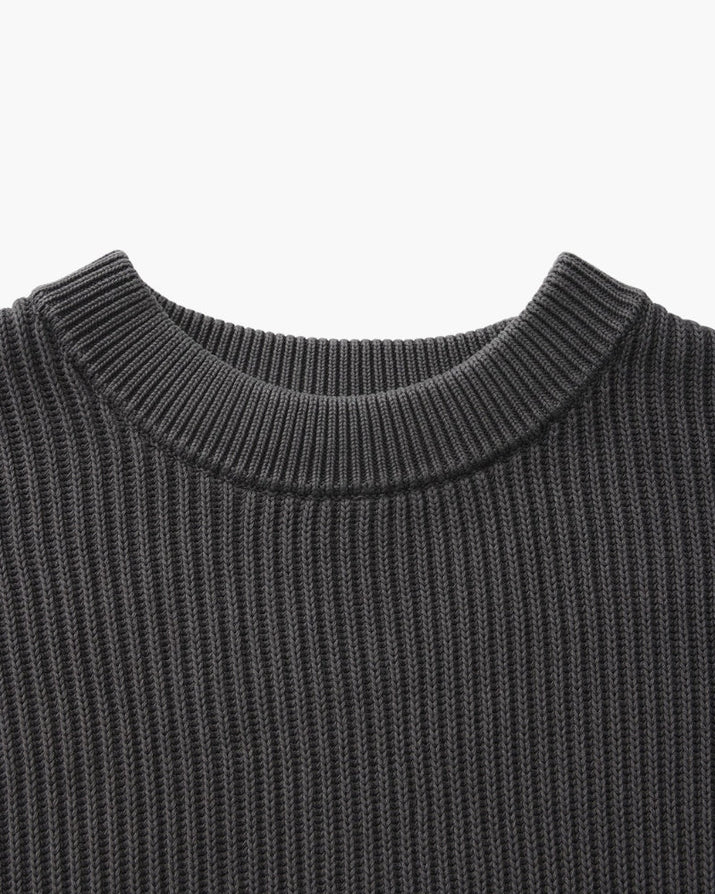 Classic Men's Rib Knit Crewneck Sweater - Soft Wool Blend Luxury Apparel