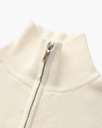 Men's Luxury Half-Zip Knit Pullover Sweater - Ribbed Texture, Cotton Blend