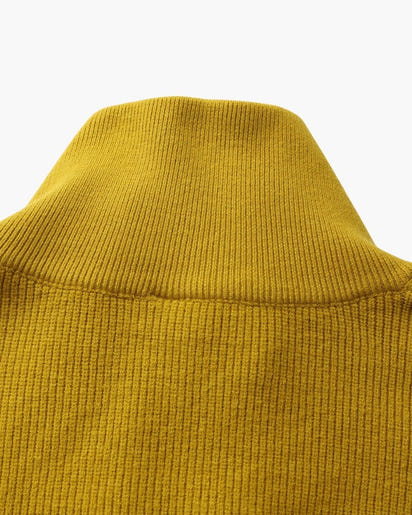 Men's Luxury Half-Zip Knit Pullover Sweater - Ribbed Texture, Cotton Blend