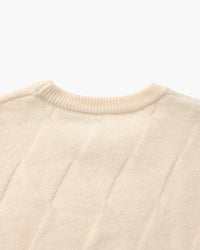 Timeless Diamond Knit Crewneck Sweater - Premium Wool Blend for Men