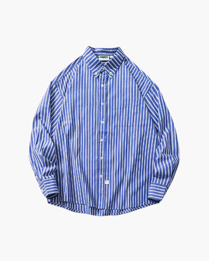 Comfortable Oversized Striped Cotton Shirt for Men - Modern Relaxed Fit Style