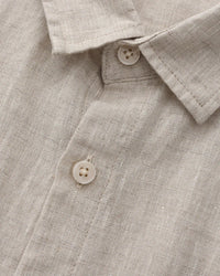 Men's Breathable Short Sleeve Linen Shirt - Relaxed Fit, Summer Comfort
