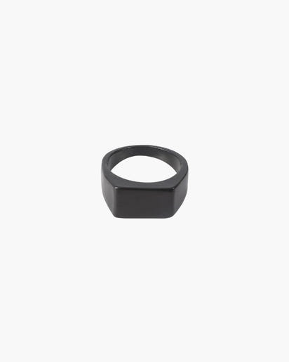 Bold Geometric Axis Signet Ring - Modern Rectangular Design for Men