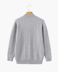 Luxurious 100% Cashmere Woven Half-Zip Sweater – Soft, Durable Men's Pullover