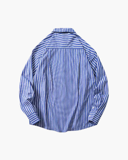 Comfortable Oversized Striped Cotton Shirt for Men - Modern Relaxed Fit Style