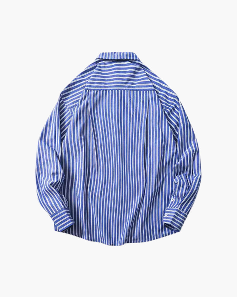 Comfortable Oversized Striped Cotton Shirt for Men - Modern Relaxed Fit Style