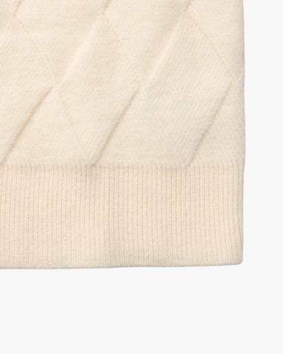 Timeless Diamond Knit Crewneck Sweater - Premium Wool Blend for Men