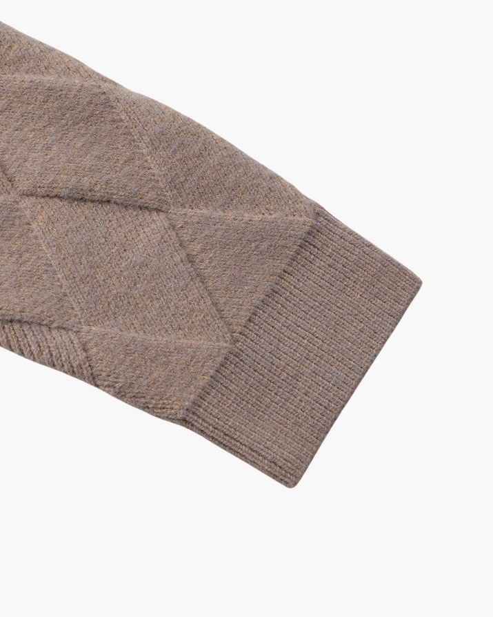 Premium Diamond Knit Zip Cardigan for Men – Stylish Warmth & Timeless Elegance