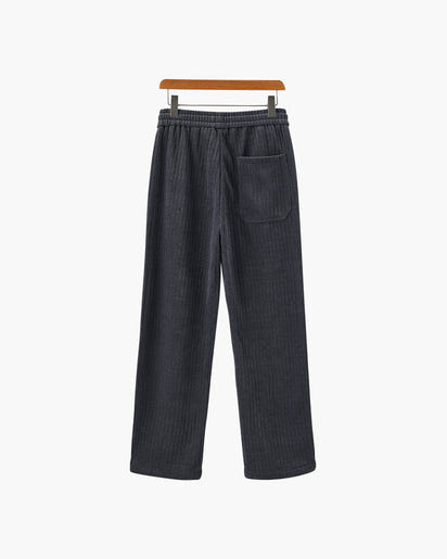 Men's Elegant Roman Velvet Corduroy Trousers - Warm Straight Fit Pants