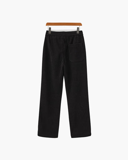 Men's Elegant Roman Velvet Corduroy Trousers - Warm Straight Fit Pants