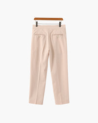 Men's Elegant High-Waist Silk Cotton Blend Trousers - Tailored Classic Fit