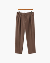 Men's Elegant High-Waist Silk Cotton Blend Trousers - Tailored Classic Fit