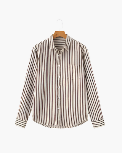 Classic Vertical Stripe Men's Tailored Fit Shirt - Premium Cotton Blend