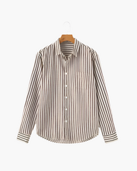 Classic Vertical Stripe Men's Tailored Fit Shirt - Premium Cotton Blend