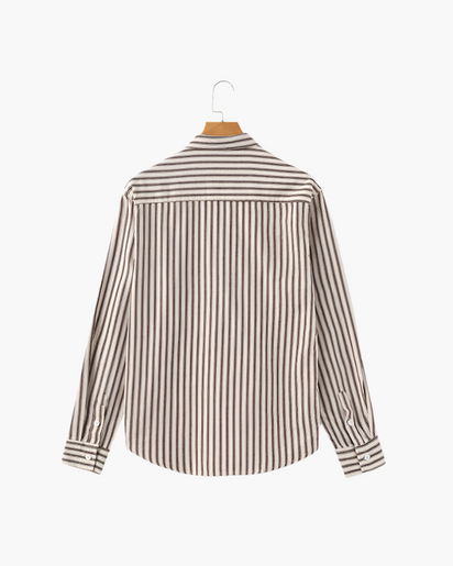 Classic Vertical Stripe Men's Tailored Fit Shirt - Premium Cotton Blend