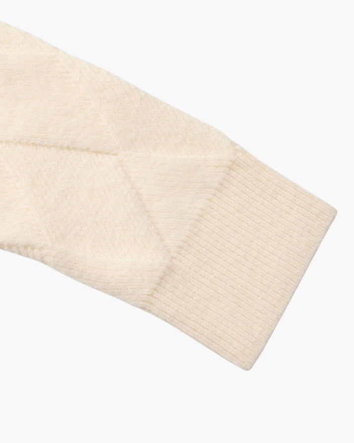 Timeless Diamond Knit Crewneck Sweater - Premium Wool Blend for Men