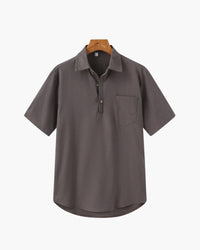 Casablanca Men's Lightweight Linen Polo Shirt - Breathable, Relaxed Fit, Summer Essential
