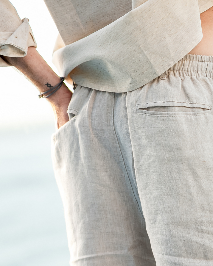 Casablanca Men's Premium Linen Shorts: Lightweight, Breathable for Effortless Summer Comfort