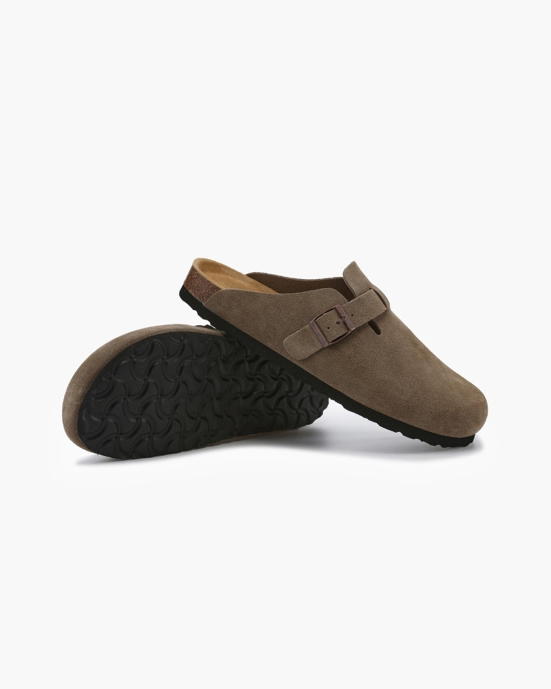 Old Money Luxury Suede Clogs: Premium Calf Leather, Comfortable Slip-On Loafers for Men