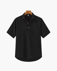 Casablanca Men's Lightweight Linen Polo Shirt - Breathable, Relaxed Fit, Summer Essential