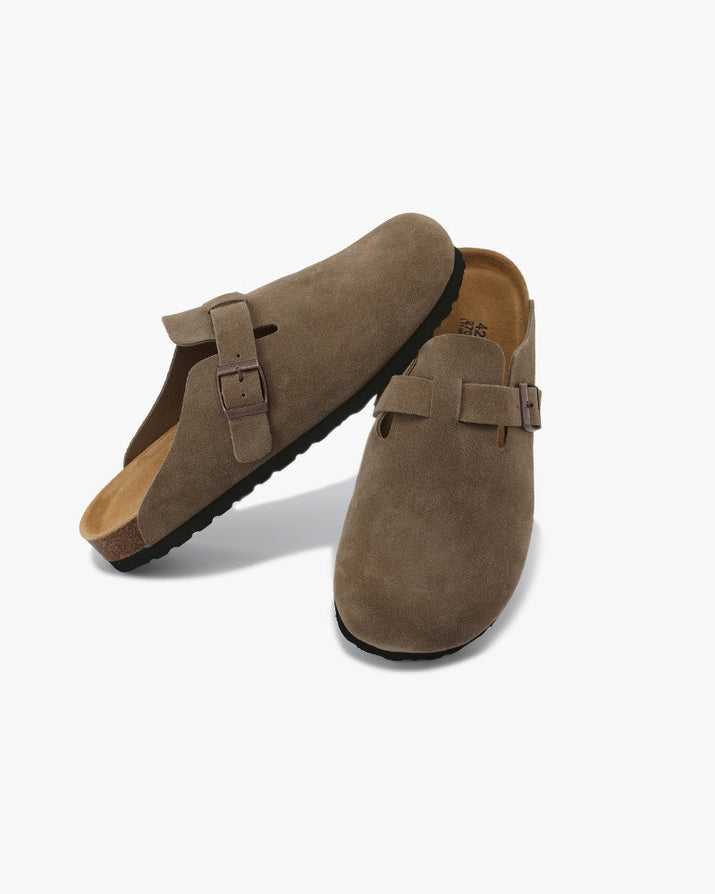 Old Money Luxury Suede Clogs: Premium Calf Leather, Comfortable Slip-On Loafers for Men