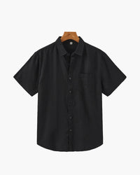 Men's Breathable Short Sleeve Linen Shirt - Relaxed Fit, Summer Comfort