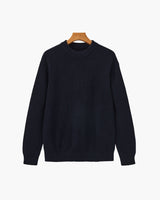 Classic Men's Rib Knit Crewneck Sweater - Soft Wool Blend Luxury Apparel