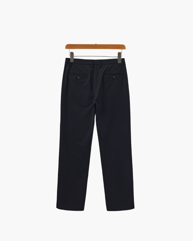 Sophisticated Men's Wool Blend Tailored Trousers - Smart, Versatile, Comfortable
