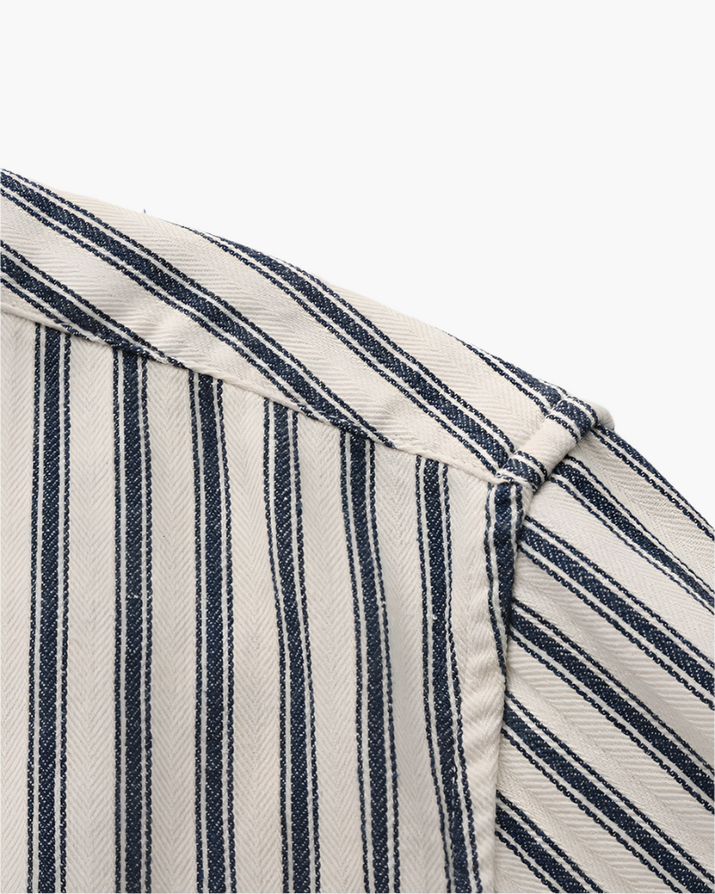 Classic Vertical Stripe Men's Tailored Fit Shirt - Premium Cotton Blend