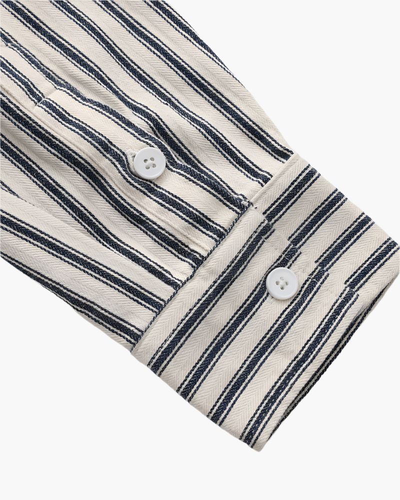 Classic Vertical Stripe Men's Tailored Fit Shirt - Premium Cotton Blend