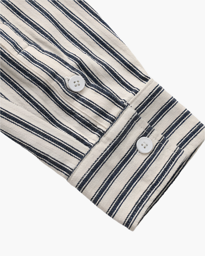 Classic Vertical Stripe Men's Tailored Fit Shirt - Premium Cotton Blend