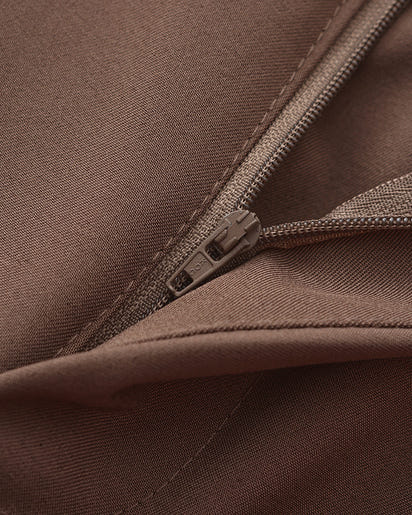 Men's Elegant High-Waist Silk Cotton Blend Trousers - Tailored Classic Fit