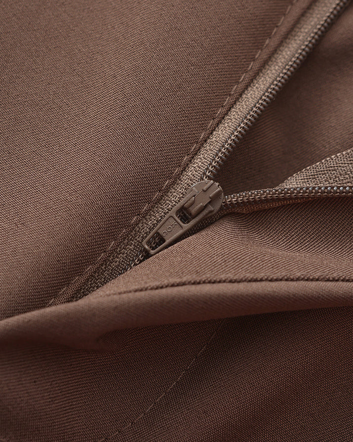 Men's Elegant High-Waist Silk Cotton Blend Trousers - Tailored Classic Fit