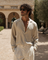 Classic Vertical Stripe Men's Tailored Fit Shirt - Premium Cotton Blend