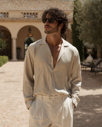 Classic Vertical Stripe Men's Tailored Fit Shirt - Premium Cotton Blend