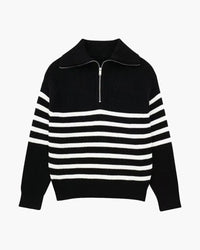 Men's Premium Striped Full-Zip Sweater - Cozy Knitted Cotton Cardigan Jacket