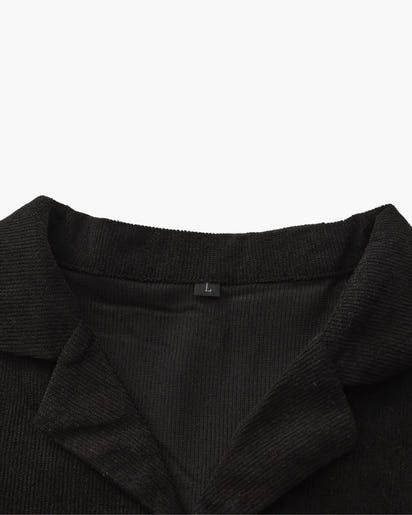 Luxurious Riviera Velvet Cord Set: Stylish Relaxed-Fit Shirt & Drawstring Shorts