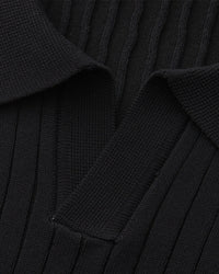 Men's Premium Ribbed Knit Polo Shirt: Classic Style, Relaxed Fit