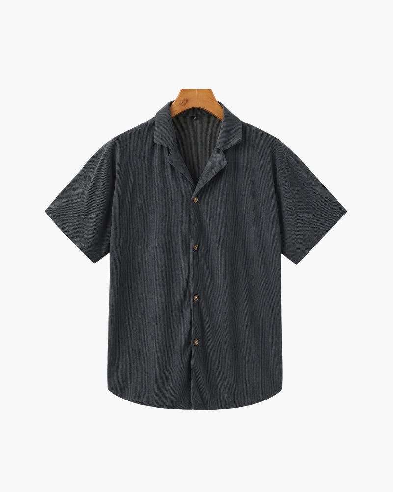 Luxurious Riviera Velvet Cord Set: Stylish Relaxed-Fit Shirt & Drawstring Shorts