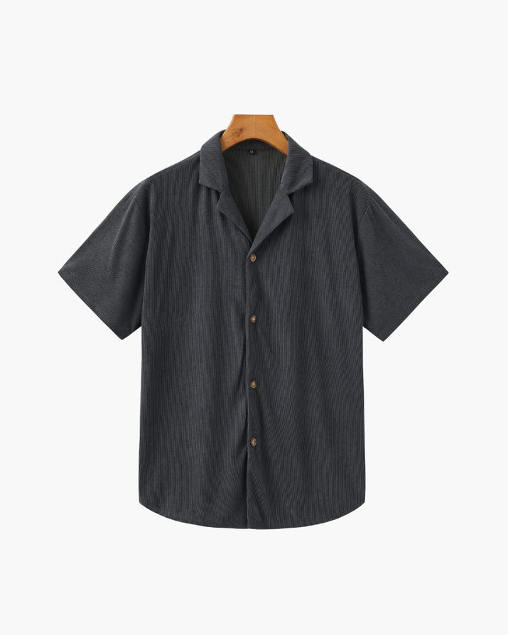 Luxurious Riviera Velvet Cord Set: Stylish Relaxed-Fit Shirt & Drawstring Shorts