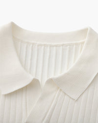 Men's Premium Ribbed Knit Polo Shirt: Classic Style, Relaxed Fit