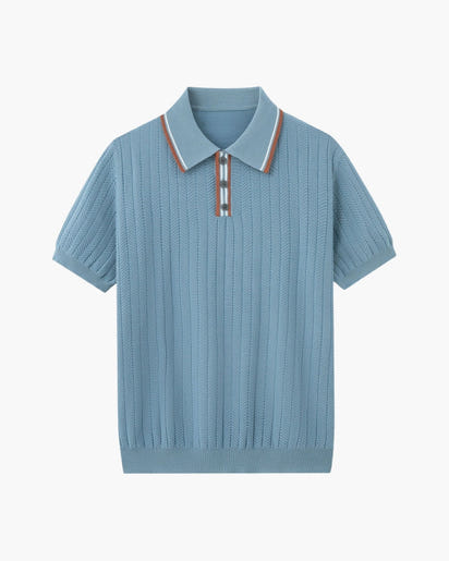 Ashford Classic Knit Polo Shirt: Breathable Viscose-Polyester Blend for Men