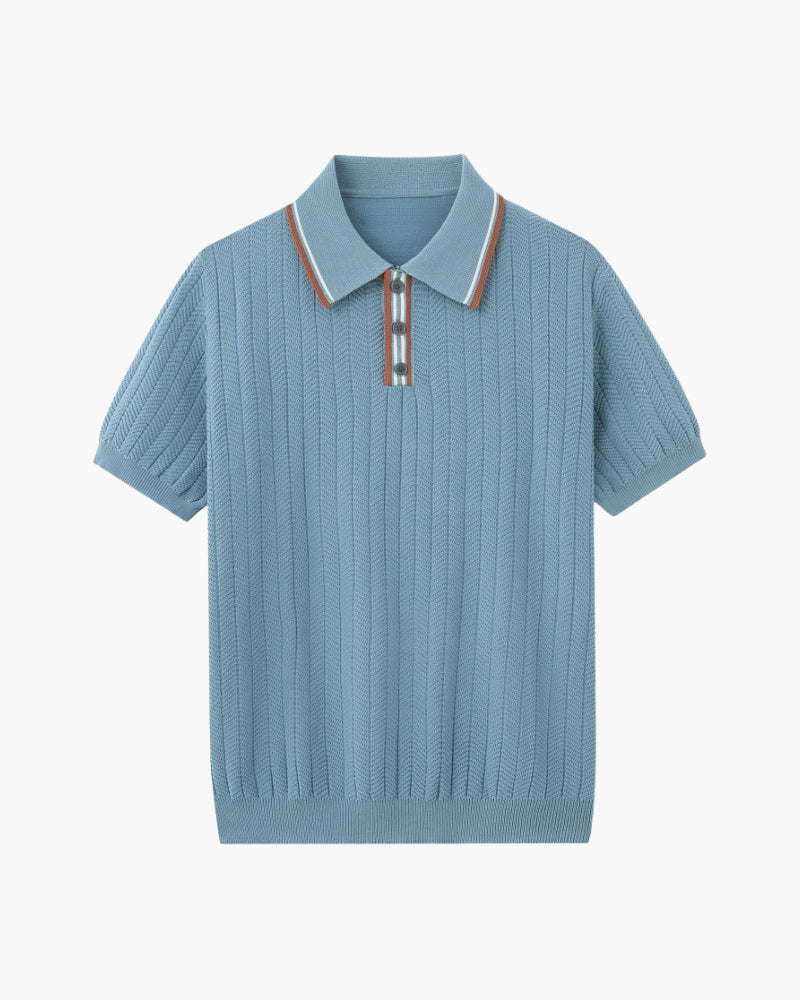 Ashford Classic Knit Polo Shirt: Breathable Viscose-Polyester Blend for Men