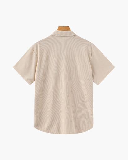 Luxurious Riviera Velvet Cord Set: Stylish Relaxed-Fit Shirt & Drawstring Shorts