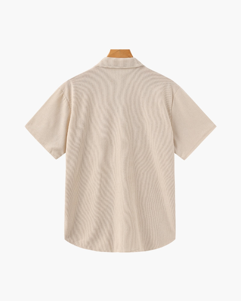 Luxurious Riviera Velvet Cord Set: Stylish Relaxed-Fit Shirt & Drawstring Shorts