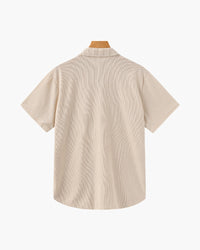 Luxurious Riviera Velvet Cord Set: Stylish Relaxed-Fit Shirt & Drawstring Shorts