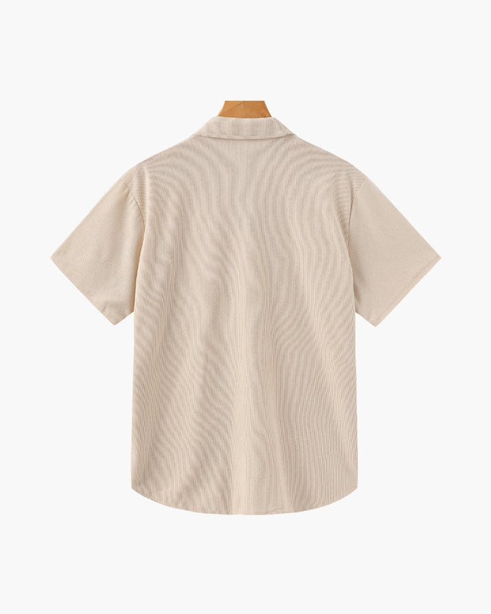 Luxurious Riviera Velvet Cord Set: Stylish Relaxed-Fit Shirt & Drawstring Shorts