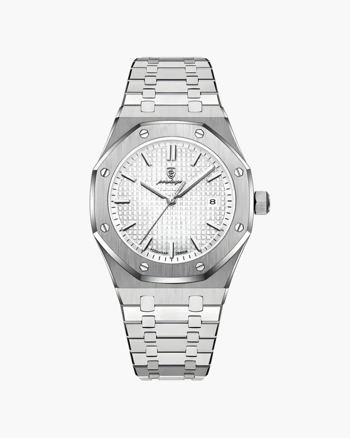 Santorini Elite Men's Quartz Watch: Timeless Elegance, Precision, Water-Resistant, Date Display